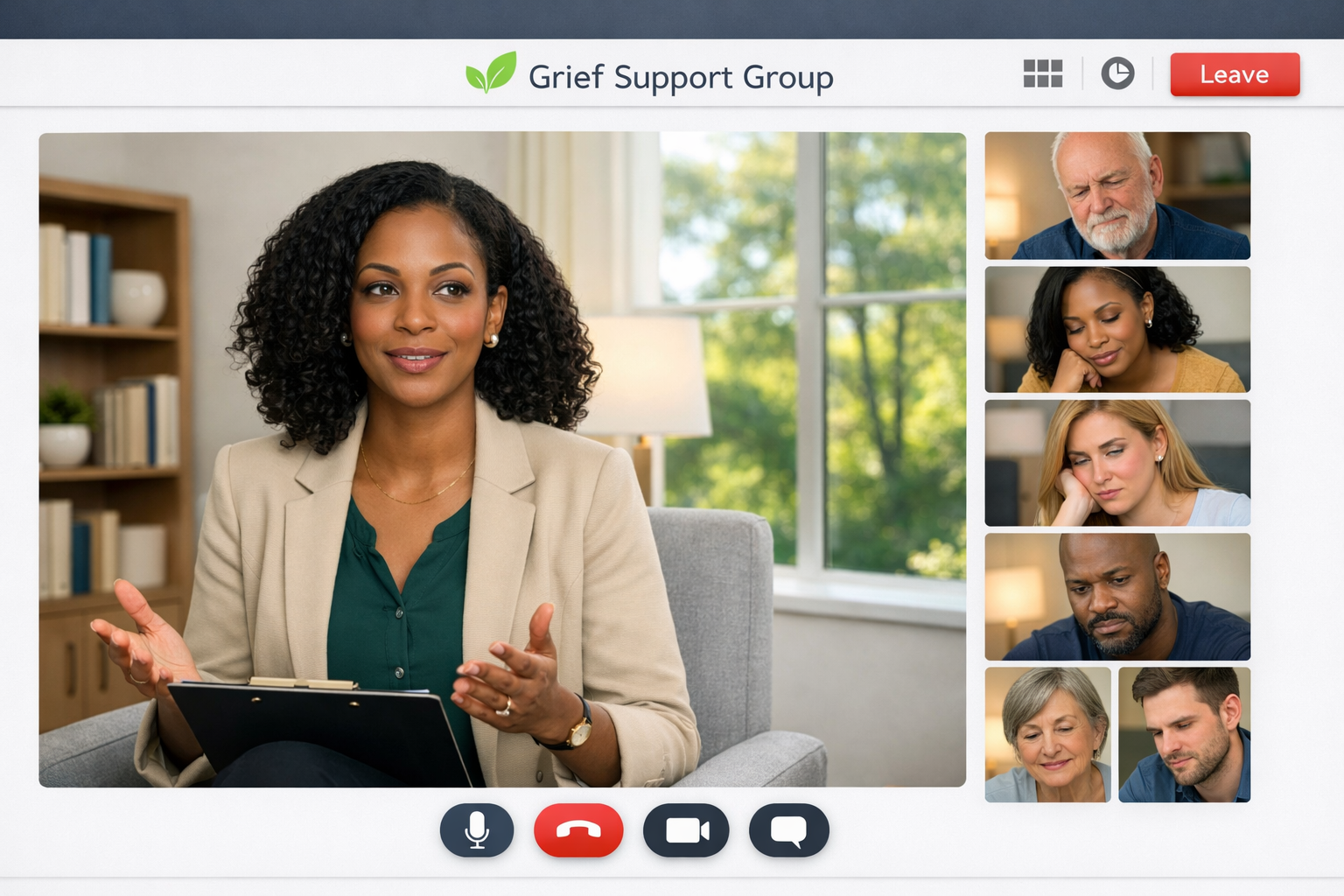 Grief support group telehealth